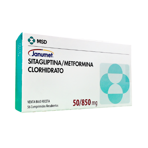Janumet 50/850 Sitagliptina + Metformina 50mg/850mg MSD Caja x 56 Comprimidos