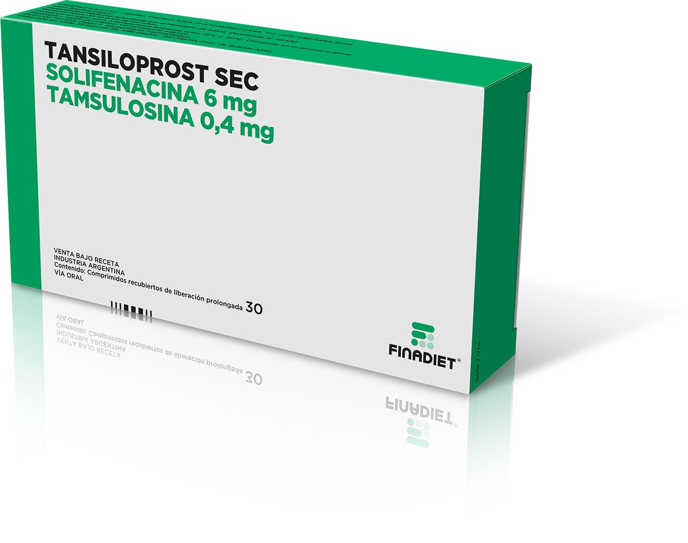 Tansiloprost Tamsulosina Clorhidrato + Solifenacina Succinato 0.4mg/6mg Finadiet Caja x 30 Comprimidos