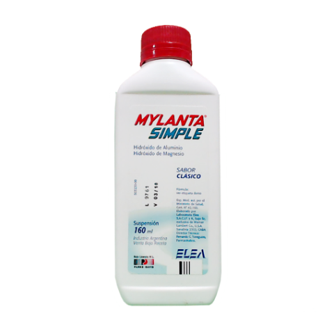 Mylanta Simple Hidróxido De Magnesio En Pasta + Óxido De Aluminio Desecado Al 13%+ Hidróxido Aluminio Desecado Al 9.25% 33g/4gr/6gr Elea Phoenix Suspensión Oral x 160 ml