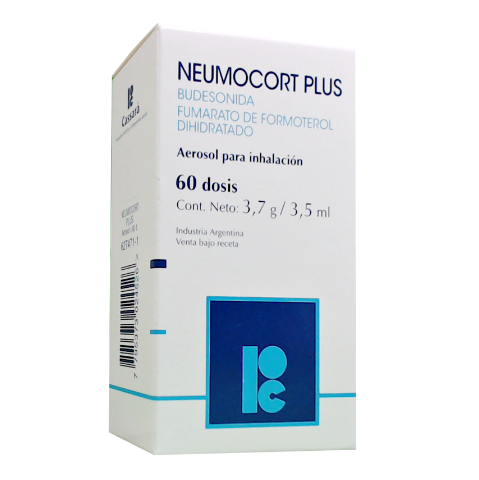 Neumocort Plus Budesonida + Formoterol 200mcg/6 mcg Cassará Aerosol x 60 Dosis