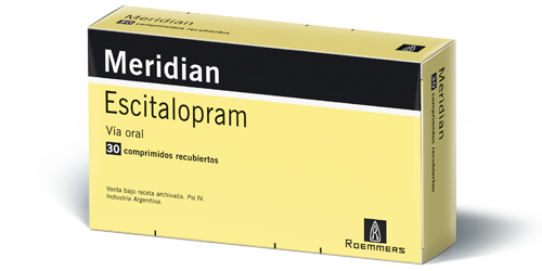 Meridian 20 Escitalopram 20 mg Roemmers Caja x 30 Comprimidos