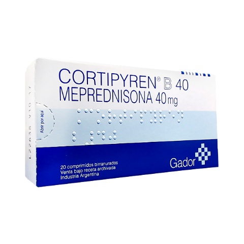 Cortipyren Meprednisona 40 mg Gador Caja x 20 Comprimidos