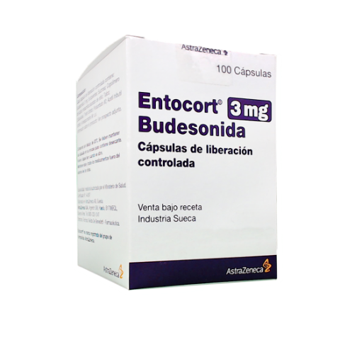 Entocort Budesonida 3mg Astrazeneca Caja x 100 Cápsulas