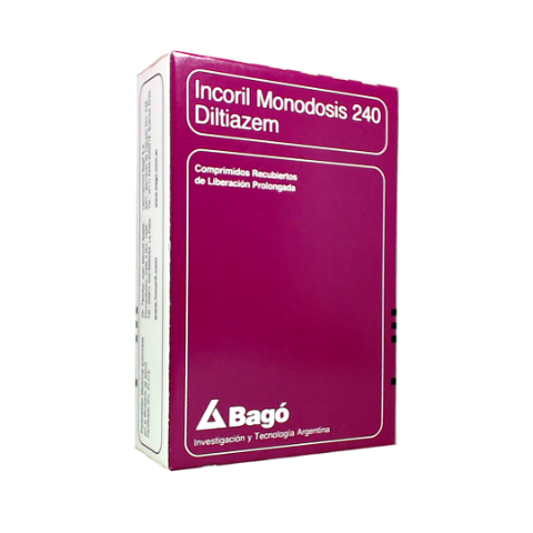 Incoril Monodosis Diltiazem 240 mg Bagó Caja x 30 Comprimidos