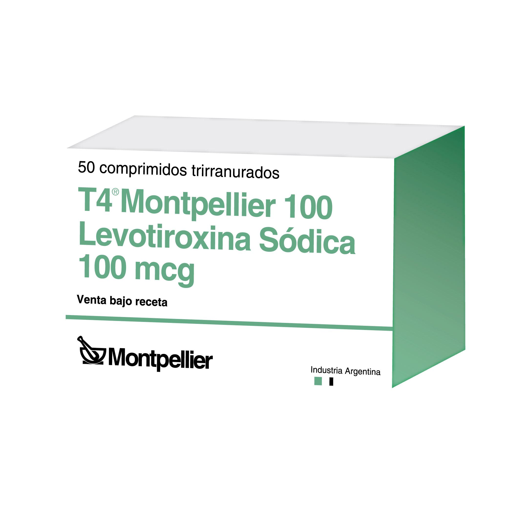 T Levotiroina 100 mcg Montpellier Caja x 50 Comprimidos