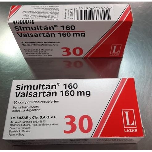 Simultan Valsartan 160 mg Lazar y Cia Caja x 30 Comprimidos