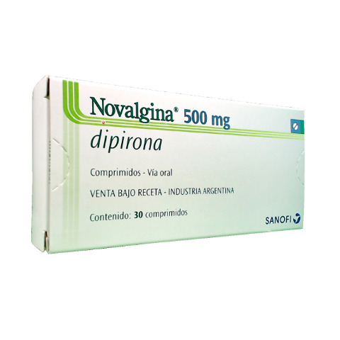 Novalgina Dipirona 500 mg Sanofi Caja x 30 Comprimidos