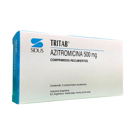 Tritab Azitromicina 500 mg Sidus Caja x 3 Comprimidos