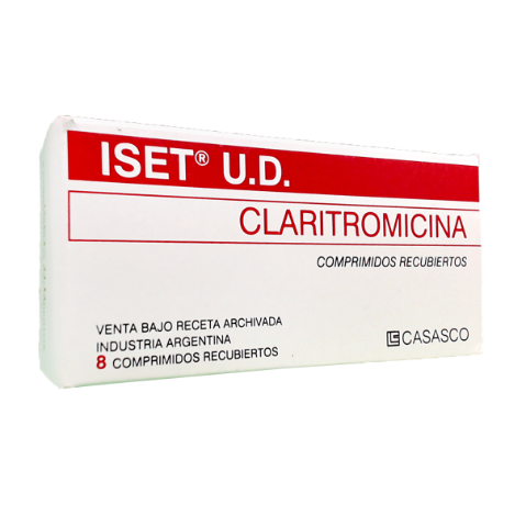 Iset Claritromicina 500 mg Casasco Caja x 8 Comprimidos