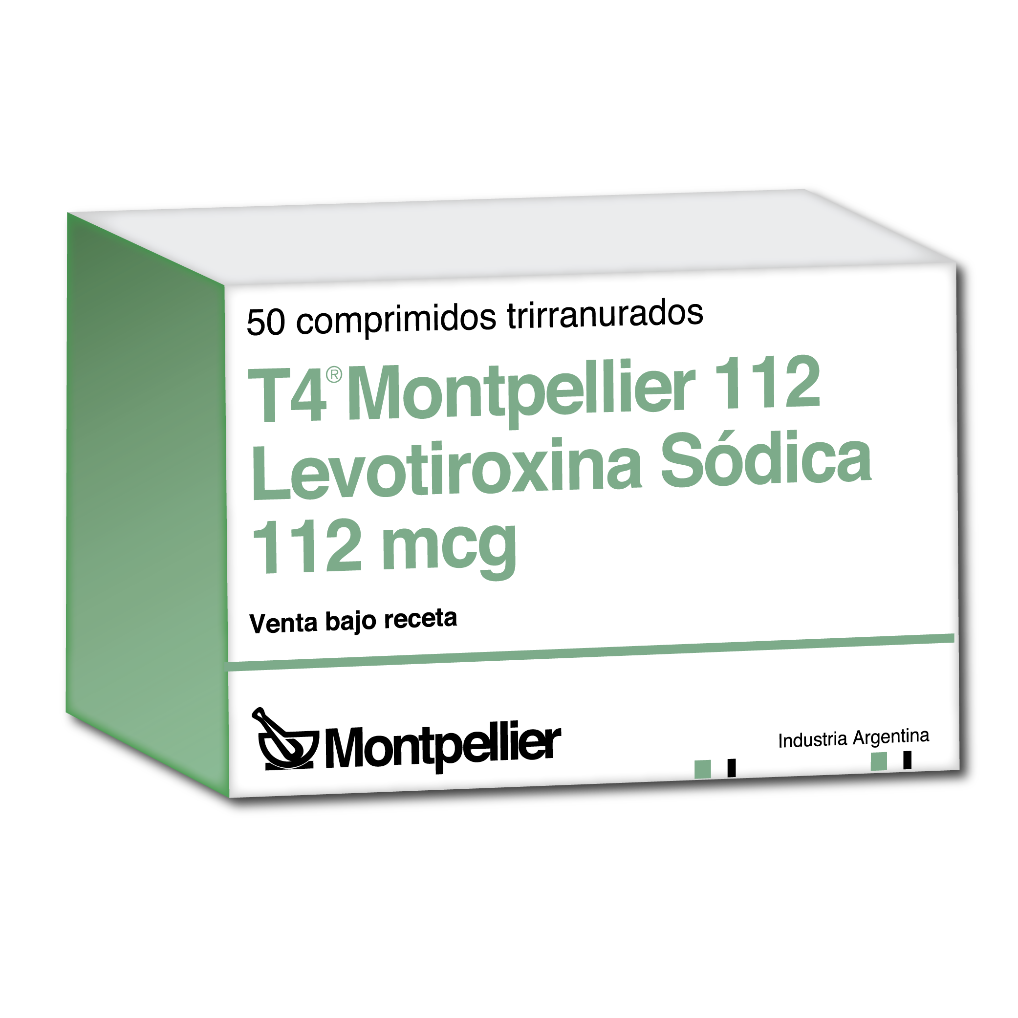 T4 Montpellier 112 Levotiroina 112 mcg Montpellier Caja x 50 Comprimidos