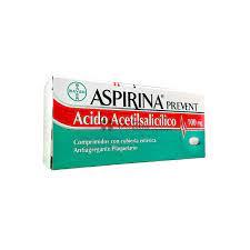 Aspirina Prevent Ácido Acetilsalicílico 100 mg Bayer Caja x 50 Comprimidos