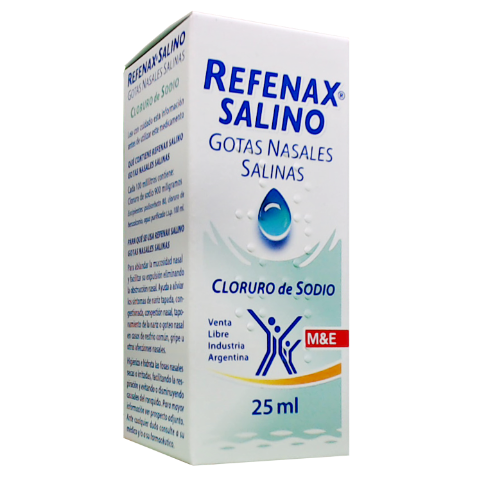 Refenax Salino Cloruro de Sodio 900 mg Monserrat Y Eclair Gotas Frasco x 25 ml