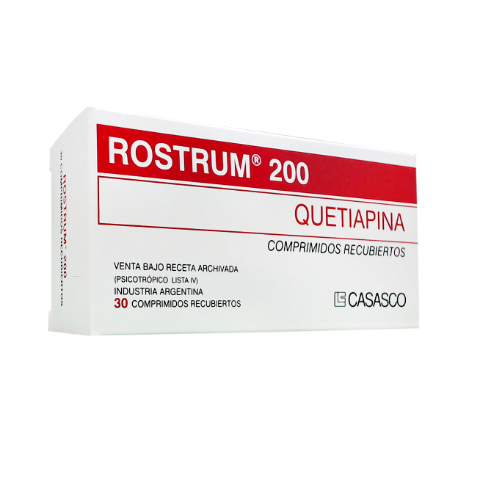 Rostrum Quetiapina 200 mg Casasco Caja x 30 Comprimidos