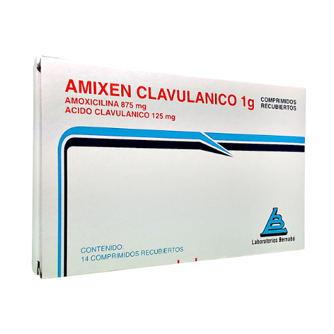 Amixen Amoxicilina + Ácido Clavulanico 875mg/125mg Bernabó Caja x 14 Comprimidos