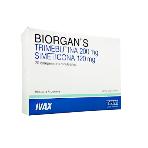 Biorgan Trimebutina + Simeticona 200mg/120mg Craveri Caja x 20 Comprimidos