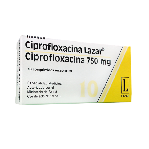 Ciprofloxacina Ciprofloxacina 750 mg Lazar y Cia Caja x 10 Comprimidos