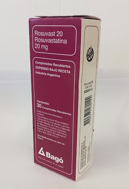 Rosuvast Rosuvastatina 20 mg Bagó Caja x 30 Comprimidos