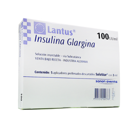Insulina Lantus Glargina 100 ui/ml Sanofi Solución Inyectable x 5 Lápices