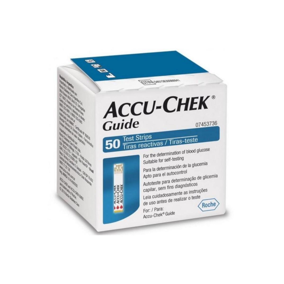 Tiras reactivas para glucosa Accu-Chek Guide Empaque x 50 und