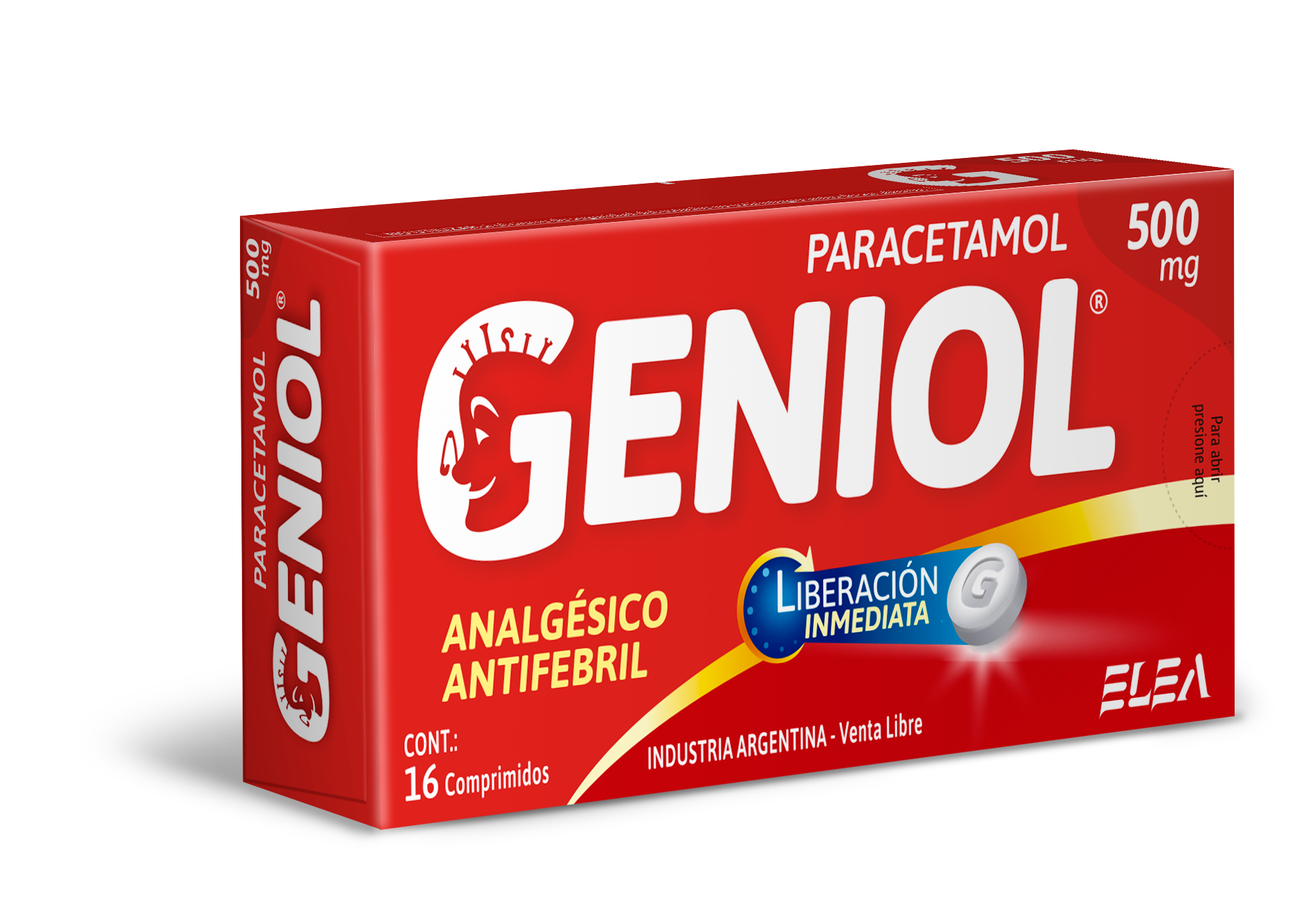 Geniol Paracetamol 500 mg Elea Phoenix Caja x 16 Comprimidos