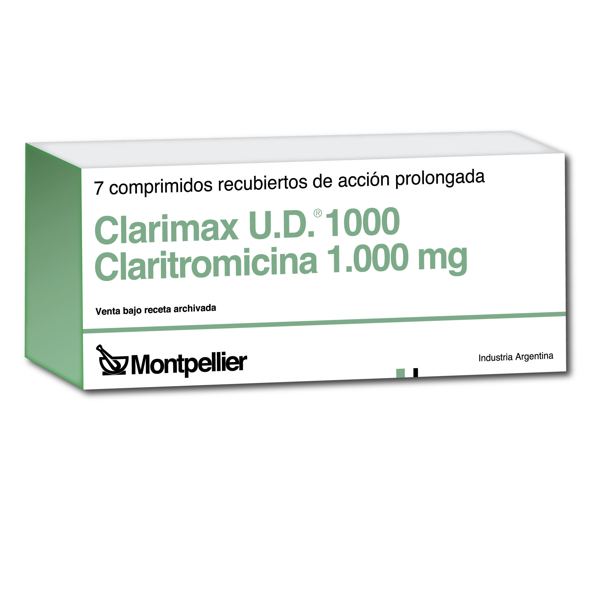 Clarimax Claritromicina 500 mg Montpellier Caja x 7 Comprimidos
