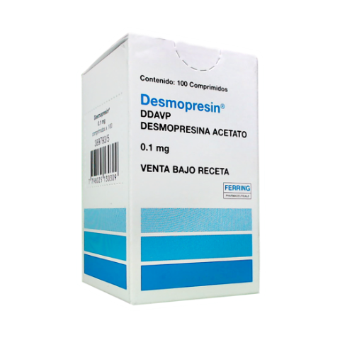 Desmopresin Desmopresina Acetato 0,1 mg Ferring Caja x 100 Comprimidos