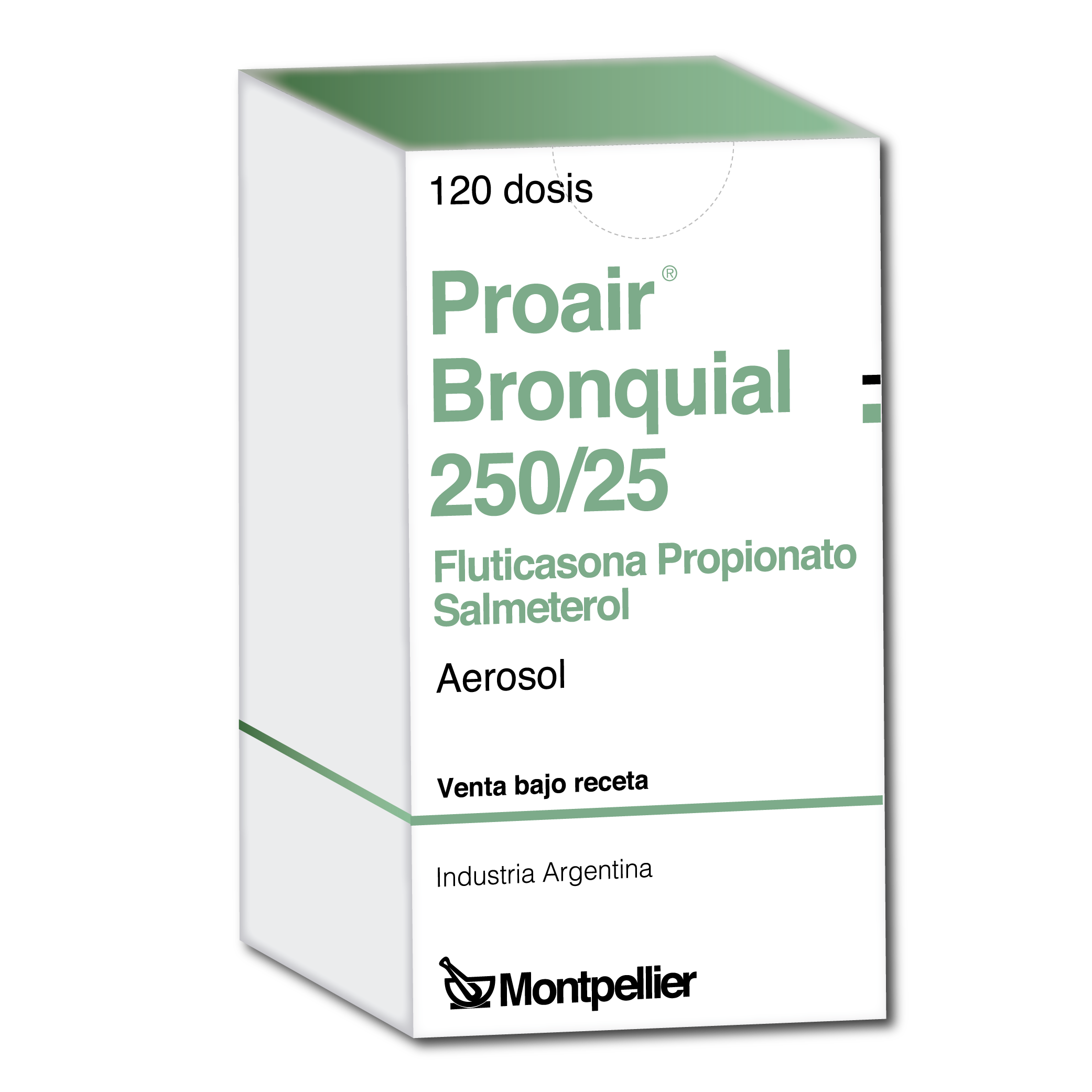 Proair Bronquial Fluticasona + Salmeterol 25mcg/250 mcg Montpellier Aerosol x 120 Dosis