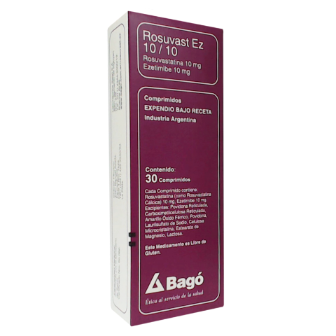 Rosuvast Ez 10/10 Rosuvastatina 20 mg Bagó Caja x 30 Comprimidos