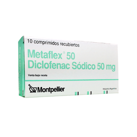 Metaflex Diclofenaco Sódico 50 mg Montpellier Caja x 10 Comprimidos