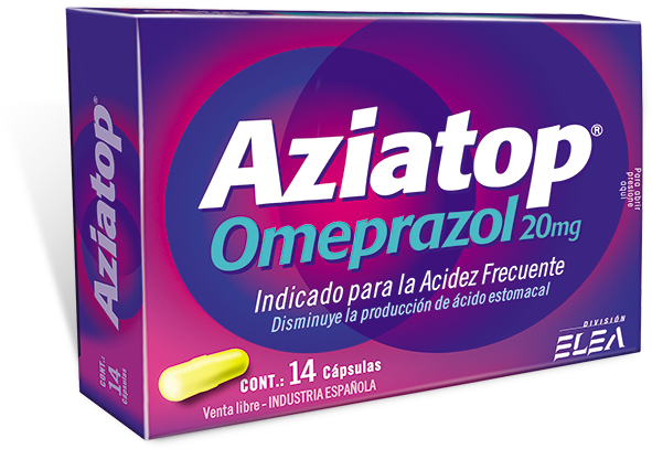 Aziatop Omeprazol 20 mg Elea Phoenix Caja x 14 Cápsulas
