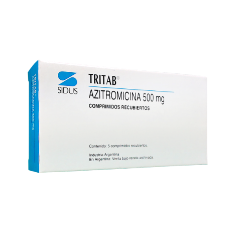 Tritab Azitromicina 500 mg Sidus Caja x 5 Comprimidos