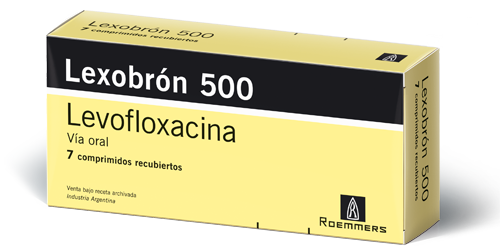 Lexobron Levofloacina 500 mg Roemmers Caja x 7 Comprimidos