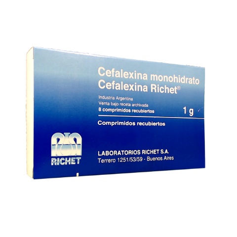Cefalexina Richet 1 g Richet Caja x 8 Comprimidos