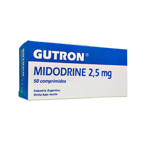 Gutron Clorhidrato De Midodrine 2.5 mg I.B.A Caja x 50 Comprimidos