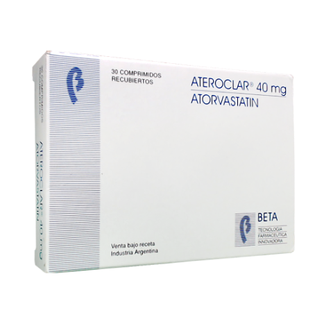 Ateroclar Atorvastatina 40 mg Beta Caja x 30 Comprimidos