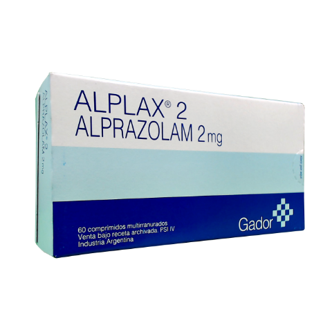 Alplax Alprazolam 2 mg Gador Caja x 60 Comprimidos