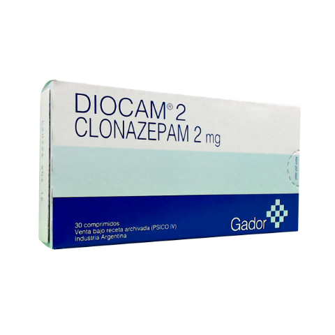 Diocam Clonazepam 2 mg Gador Caja x 30 Comprimidos