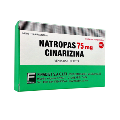 Natropas Cinarizina 75 mg Finadiet Caja x 100 Comprimidos