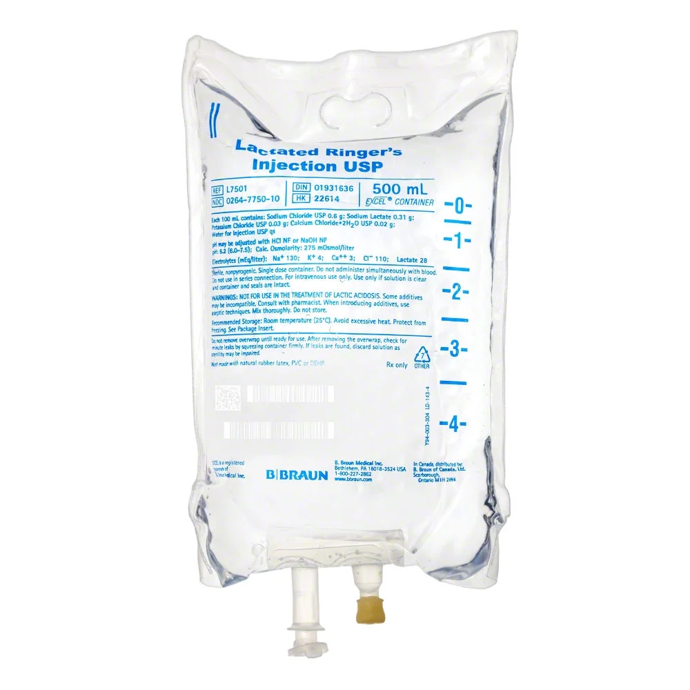 Solucion Ringer Lactato Electrolitos Y Frasco x 500 ml