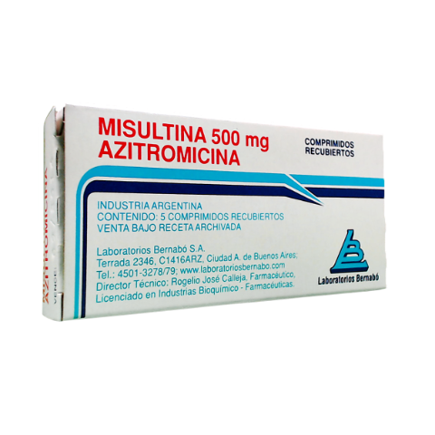 Misultina Azitromicina 500 mg Bernabó Caja x 5 Comprimidos