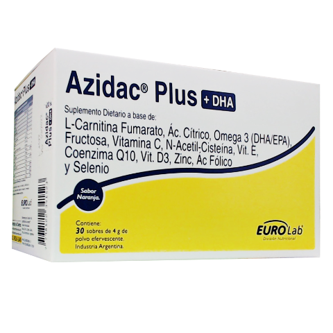 Azidac Plus L-Carnitina + cido Ctrico 1750g/800mg Eurolab Caja x 30 Sobres