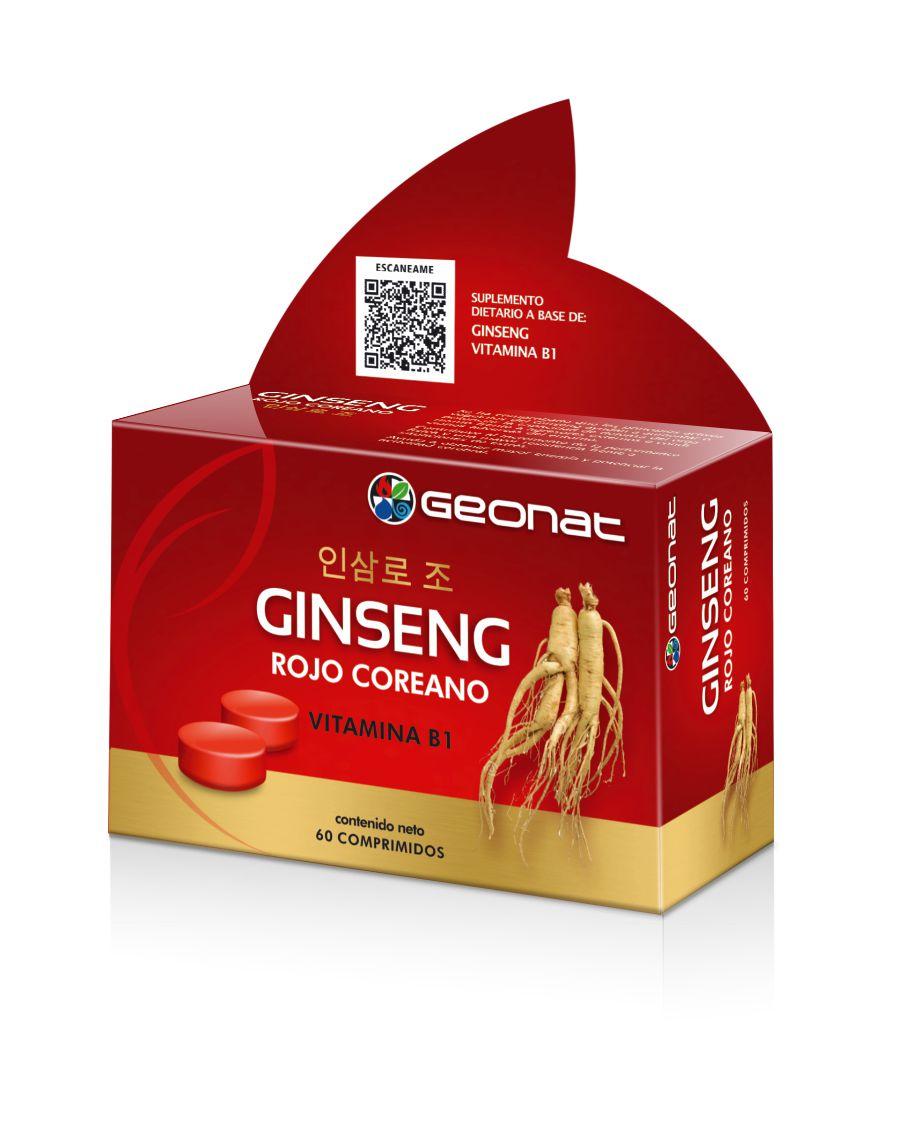 Ginseng Koreano Ginseng + Vitamina B1 250mg/1.5mg Geonat Caja x 60 Comprimidos