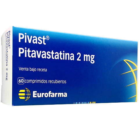 Pivast Pitavastatina 2 mg Eurofarma Caja x 60 Comprimidos