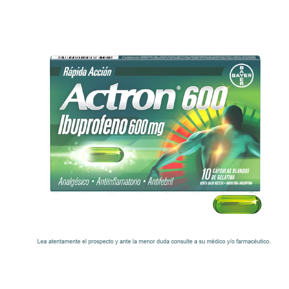 Actron Ibuprofeno 600 mg Bayer Caja x 10 Cápsulas