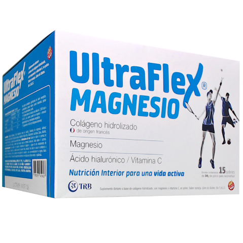 Ultraflex Colageno Hidrolizado + Magnesio + Ácido Hialurónico + Vitamina C TRB Caja x 15 Sobres