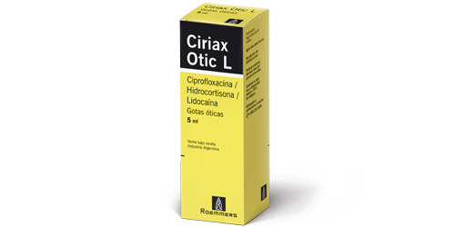 Ciriax Otic L Ciprofloxacina + Hidrocortisona 0,2%/1% Roemmers Gotas Frasco x 5 ml