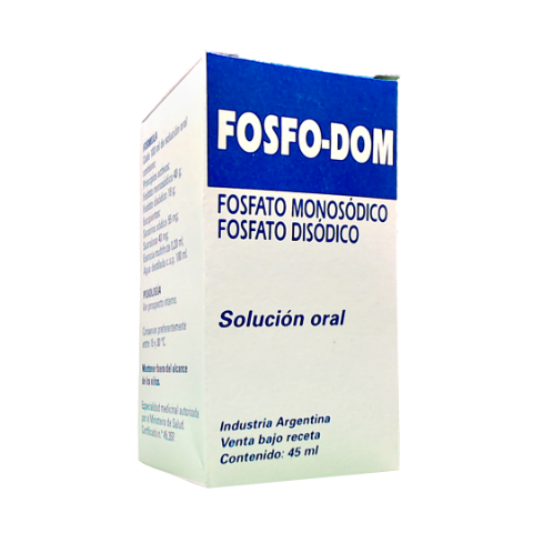 Fosfo-Dom Fosfato Monosódico + Fosfato Disódico 48g/18g/100 ml Dominguez Solución Oral x 45 ml