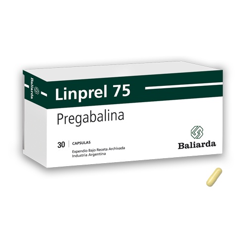 Linprel 75 Pregabalina 75 mg Laboratorios Feier Caja x 30 Cápsulas