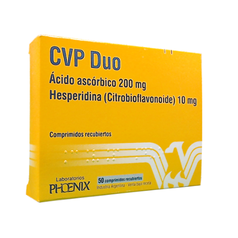 C.V.P Duo Complejo Citrobioflavonoide + Ácido Ascórbico 200mg/200mg Elea Phoenix Caja x 50 Comprimidos