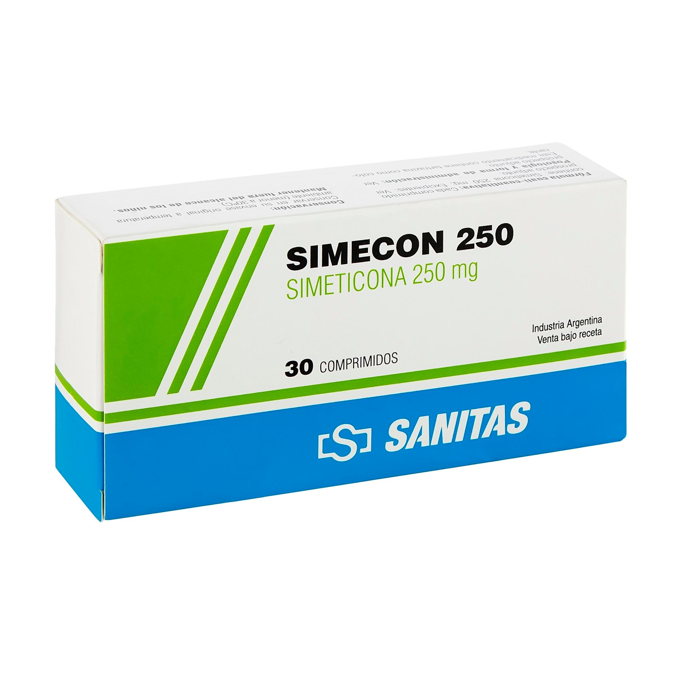 Simecon Simeticona 250 mg Sanitas Caja x 30 Grageas